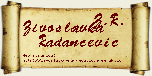 Živoslavka Radančević vizit kartica